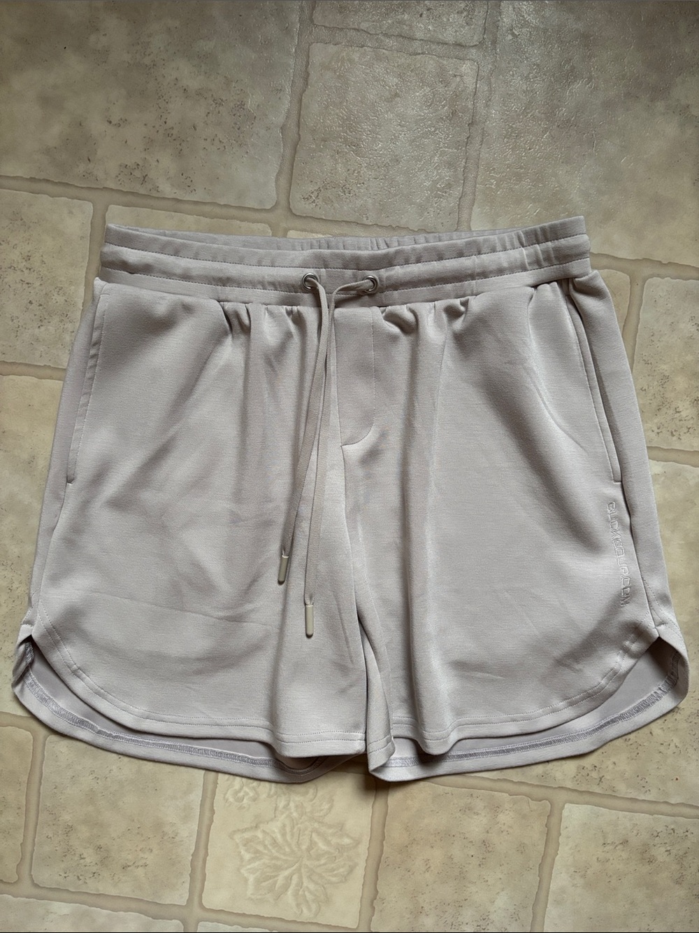 Get Bucked Up Beige Neutral Colored Pull On Comfy Soft Lounge Shorts Size Large